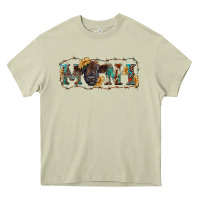 Mossy Western mini black highland calf Heavy Core Tee - RanaPortraitStore