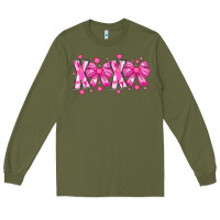 Army Green XOXO Valentines Long Sleeve Tee - CowhideDigitalArt