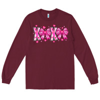 Burgundy XOXO Valentines Long Sleeve Tee - CowhideDigitalArt