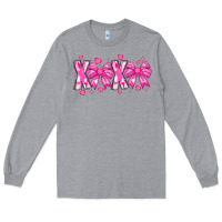 Heather Grey XOXO Valentines Long Sleeve Tee - CowhideDigitalArt