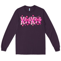 Plum XOXO Valentines Long Sleeve Tee - CowhideDigitalArt