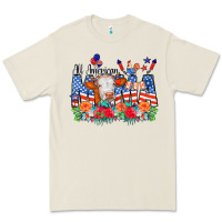 Bone All American Mama Cow Flowers Premium Tee - CowCowDesign