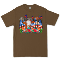 Cacao All American Mama Cow Flowers Premium Tee - CowCowDesign