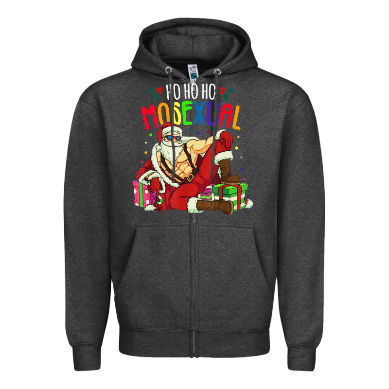 Mens Ho Ho Ho Mosexual Zipper Hoodie by DesigneFamous | Teevron