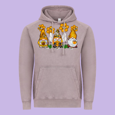 Honey Gnome Vintage Hoodie Designed By Cowhidedigitalart