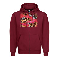 Burgundy valentine's day cowhide leopard background Zipper Hoodie - JahusDesignShop