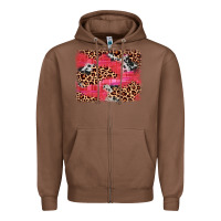 Chestnut valentine's day cowhide leopard background Zipper Hoodie - JahusDesignShop