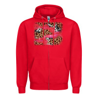 Red valentine's day cowhide leopard background Zipper Hoodie - JahusDesignShop