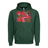 Sports Green valentine's day cowhide leopard background Zipper Hoodie - JahusDesignShop