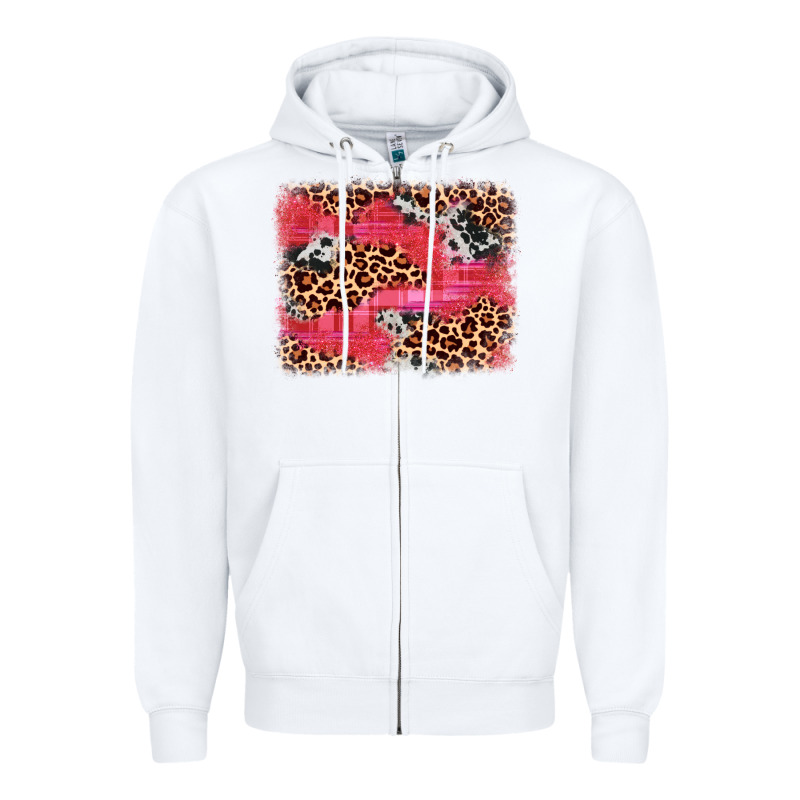 Valentine's Day Cowhide Leopard Background Zipper Hoodie by JahusDesignShop | Teevron