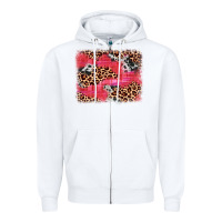 White valentine's day cowhide leopard background Zipper Hoodie - JahusDesignShop