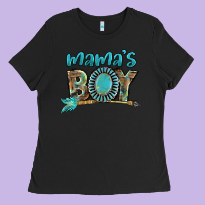 Mama's Boy Mother's Day Ladies Tee Designed By Fadigitalartstudio