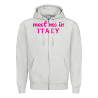Dove Grey meet me in italy Zipper Hoodie - DesigneFamous
