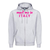 Heather Grey meet me in italy Zipper Hoodie - DesigneFamous