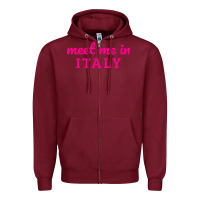 Burgundy meet me in italy Zipper Hoodie - DesigneFamous