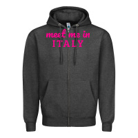 Charcoal Heather meet me in italy Zipper Hoodie - DesigneFamous