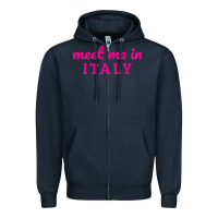 Navy meet me in italy Zipper Hoodie - DesigneFamous