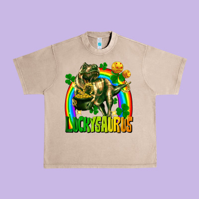 Luckysaurus Urban Heavy Tee Designed By Fadigitalartstudio