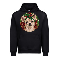 Black Christmas Chihuahua With Buffalo Plaid Urban Hoodie - RanaPortraitStore