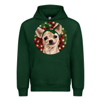 Forest Green Christmas Chihuahua With Buffalo Plaid Urban Hoodie - RanaPortraitStore