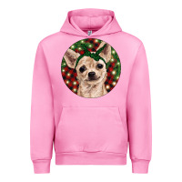 Fuchsia Pink Christmas Chihuahua With Buffalo Plaid Urban Hoodie - RanaPortraitStore