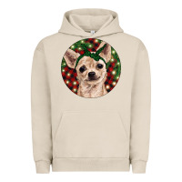 Pigment French Oak Christmas Chihuahua With Buffalo Plaid Urban Hoodie - RanaPortraitStore