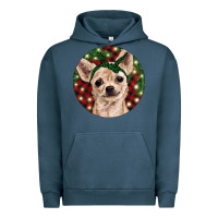 Pigment Midnight Navy Christmas Chihuahua With Buffalo Plaid Urban Hoodie - RanaPortraitStore