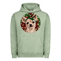 Pigment Oil Green Christmas Chihuahua With Buffalo Plaid Urban Hoodie - RanaPortraitStore
