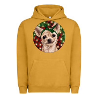 Pigment Peanut Butter Christmas Chihuahua With Buffalo Plaid Urban Hoodie - RanaPortraitStore