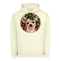 Pigment Pistachio Christmas Chihuahua With Buffalo Plaid Urban Hoodie - RanaPortraitStore