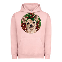 Pigment Salmon Christmas Chihuahua With Buffalo Plaid Urban Hoodie - RanaPortraitStore