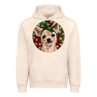 Sandshell Christmas Chihuahua With Buffalo Plaid Urban Hoodie - RanaPortraitStore