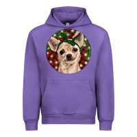 Tulip Christmas Chihuahua With Buffalo Plaid Urban Hoodie - RanaPortraitStore