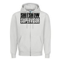 Dove Grey shitshow supervisor Zipper Hoodie - DesigneFamous