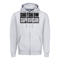 Heather Grey shitshow supervisor Zipper Hoodie - DesigneFamous