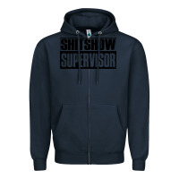 Navy shitshow supervisor Zipper Hoodie - DesigneFamous
