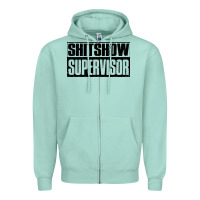 Seafoam shitshow supervisor Zipper Hoodie - DesigneFamous