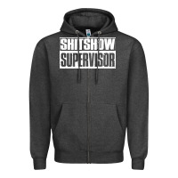 Charcoal Heather shitshow supervisor Zipper Hoodie - DesigneFamous
