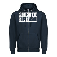 Navy shitshow supervisor Zipper Hoodie - DesigneFamous