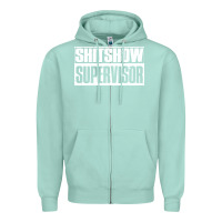 Seafoam shitshow supervisor Zipper Hoodie - DesigneFamous