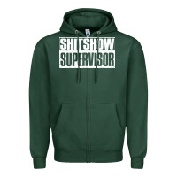 Sports Green shitshow supervisor Zipper Hoodie - DesigneFamous
