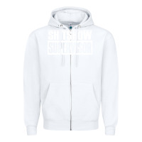 White shitshow supervisor Zipper Hoodie - DesigneFamous