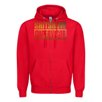 Red shitshow supervisor Zipper Hoodie - DesigneFamous