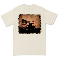 Bone America Western Cowboy and Cowgirl Leopard Frame Premium Tee - CowCowDesign
