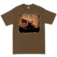 Cacao America Western Cowboy and Cowgirl Leopard Frame Premium Tee - CowCowDesign