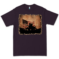 Plum America Western Cowboy and Cowgirl Leopard Frame Premium Tee - CowCowDesign