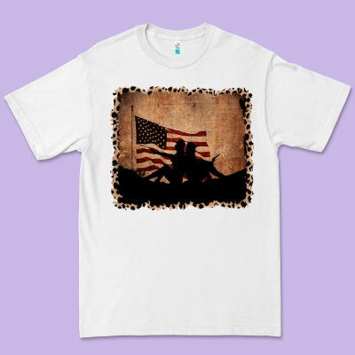 America Western Cowboy And Cowgirl Leopard Frame Premium Tee Designed By Cowcowdesign