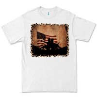 White America Western Cowboy and Cowgirl Leopard Frame Premium Tee - CowCowDesign