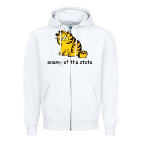White comrade garf classic Zipper Hoodie - DesigneFamous