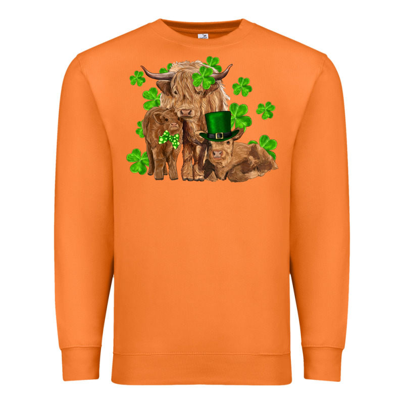 St Patrick's Day Cow Family Premium Sweatshirt by RanaPortraitStore | Teevron